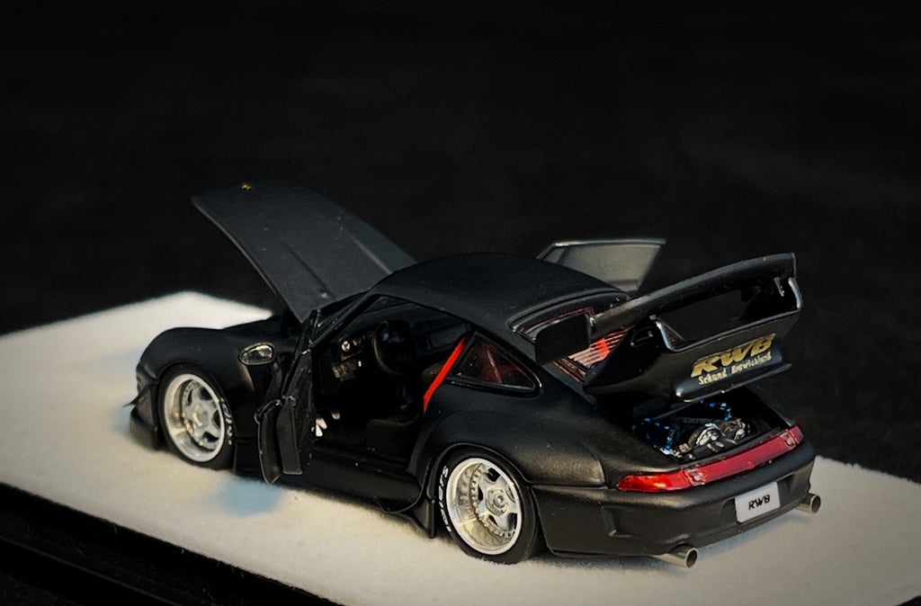 Mô hình xe PGM 1:64 Porsche 993 RWB in Matte Black Regular Version / PGM-640312A