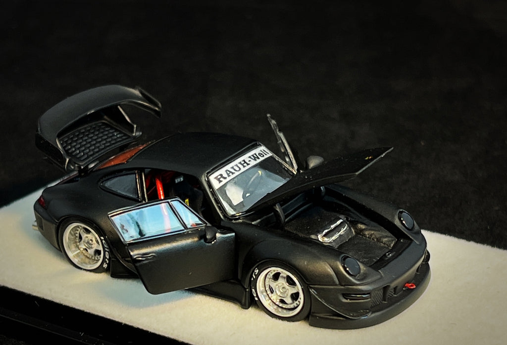 Mô hình xe PGM 1:64 Porsche 993 RWB in Matte Black Regular Version / PGM-640312A