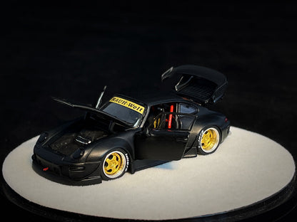 Mô hình xe PGM 1:64 Porsche 993 RWB in Matte Black Luxury Version / PGM-640312B