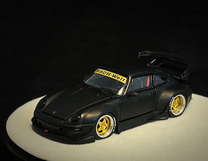Mô hình xe PGM 1:64 Porsche 993 RWB in Matte Black Luxury Version / PGM-640312B
