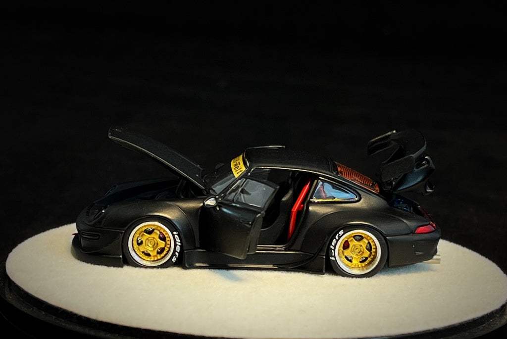 Mô hình xe PGM 1:64 Porsche 993 RWB in Matte Black Luxury Version / PGM-640312B