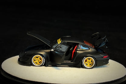 Mô hình xe PGM 1:64 Porsche 993 RWB in Matte Black Luxury Version / PGM-640312B