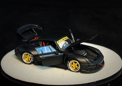 Mô hình xe PGM 1:64 Porsche 993 RWB in Matte Black Luxury Version / PGM-640312B