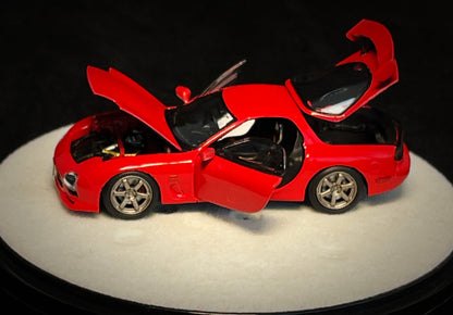 [PRE-ORDER] Mô hình xe PGM 1:64 Mazda RX-7 (FD3S) in Red Luxury Round Base Version / PGM-640804B