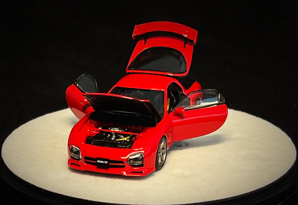 [PRE-ORDER] Mô hình xe PGM 1:64 Mazda RX-7 (FD3S) in Red Luxury Round Base Version / PGM-640804B