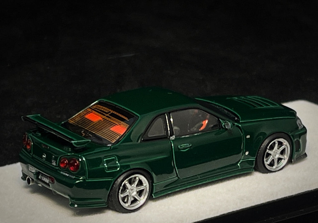 [PRE-ORDER] Mô hình xe PGM 1:64 Nissan Skyline GT-R (R34) in British Green Regular Version / PGM-641005A