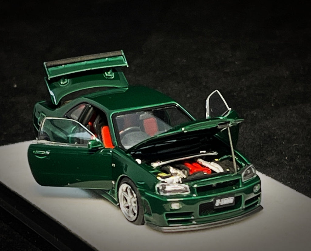 [PRE-ORDER] Mô hình xe PGM 1:64 Nissan Skyline GT-R (R34) in British Green Regular Version / PGM-641005A