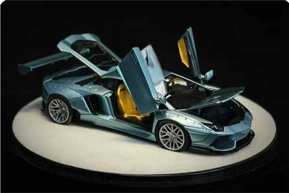 Mô hình xe PGM 1:64 Lamborghini Aventador LP700 Liberty Walk in Ice Blue HEC 2024 Event Model / PGM-LAMBO-ICEB