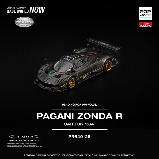 Sắp ra mắt Quý 01/2026 mô hình xe POPRACE 1:64 PAGANI ZONDA R NEW TOOLING PR640125