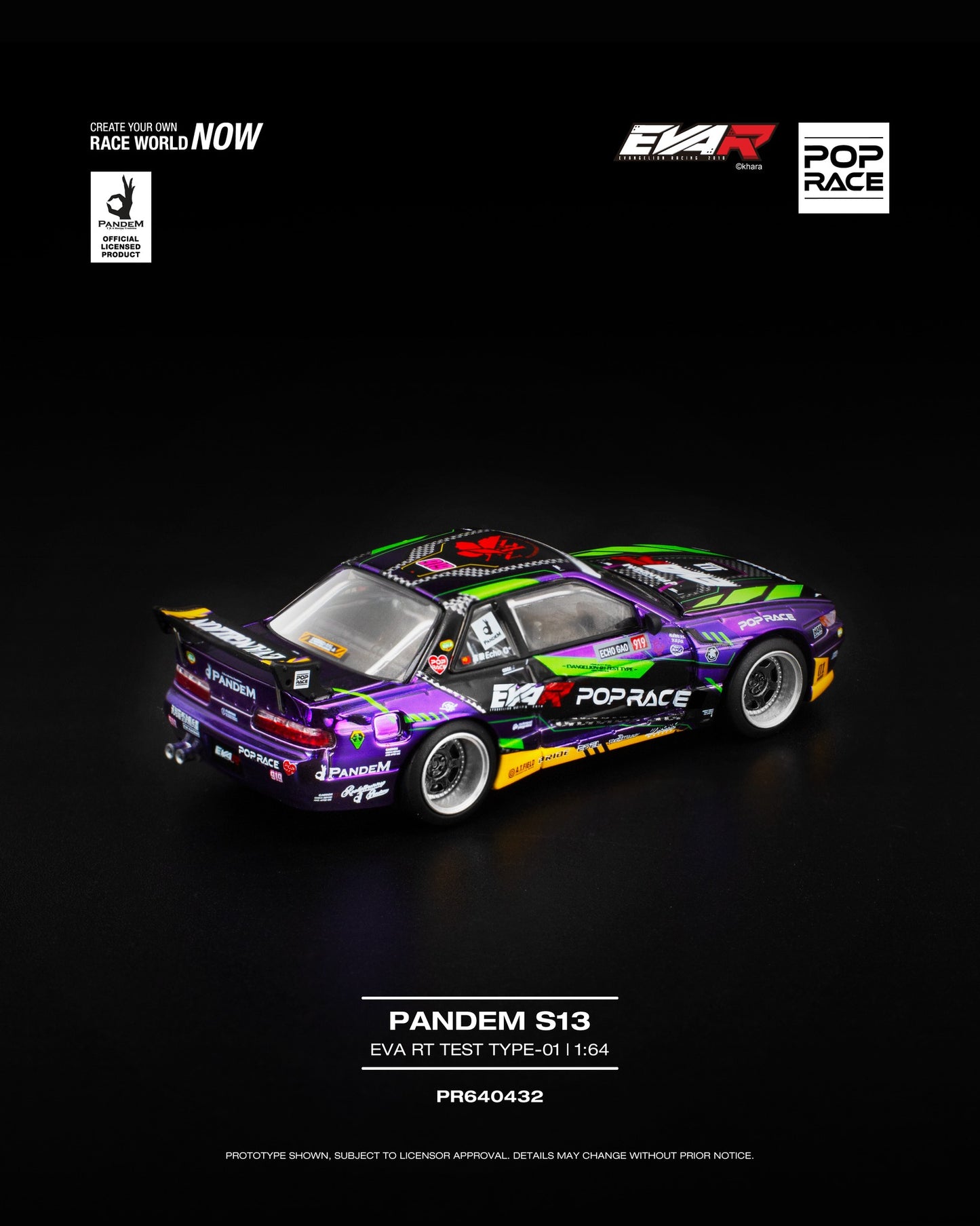 [Mocus Bán lượt mua trước] Sắp ra mắt tháng Q1/2026 mô hình xe POPRACE 1:64 Nissan S13 R EVA #432