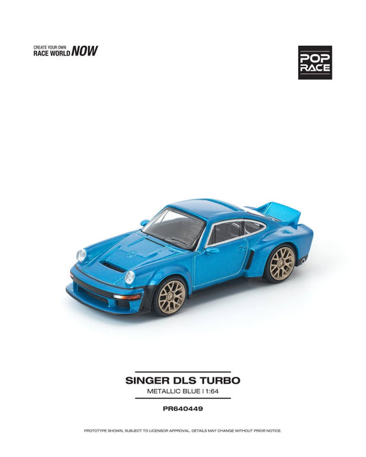 Sắp ra mắt Quý 01/2026 mô hình xe POPRACE 1:64 SINGER DLS TURBO METALLIC BLUE PR640449