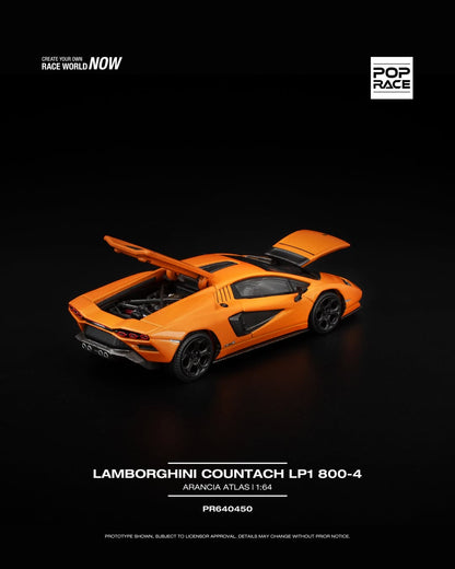 Sắp ra mắt Quý 01/2026 mô hình xe POPRACE 1:64 LAMBORGHINI COUNTACH LP1 800-4 ARANCIA ATLAS PR640450