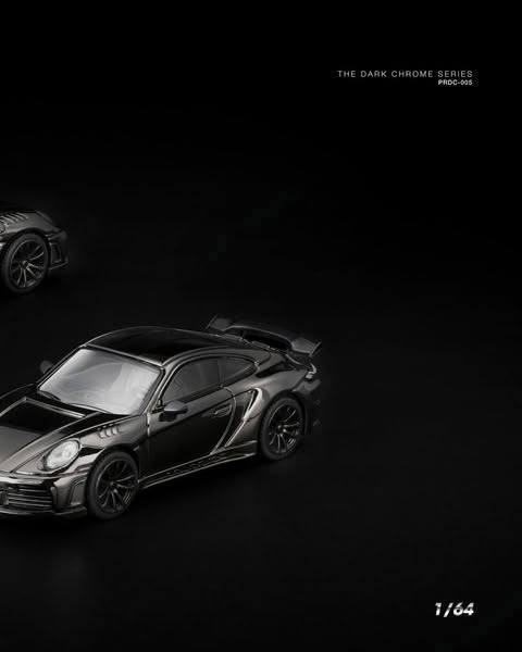 Sắp ra mắt Quý 01/2026 mô hình xe POPRACE 1:64 992 STINGER GTR DARK CHROME PRDC-005