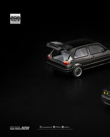 Sắp ra mắt Quý 01/2026 mô hình xe POPRACE 1:64 GOLF GTI MK2 DARK CHROME PRDC-006