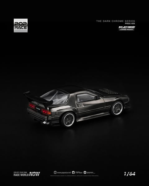 Sắp ra mắt Quý 01/2026 mô hình xe POPRACE 1:64 MAZDA RX7 FC3S RE-AMEMIYA DARK CHROME PRDC-008