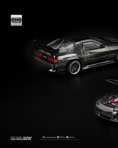 Sắp ra mắt Quý 01/2026 mô hình xe POPRACE 1:64 MAZDA RX7 FC3S RE-AMEMIYA DARK CHROME PRDC-008