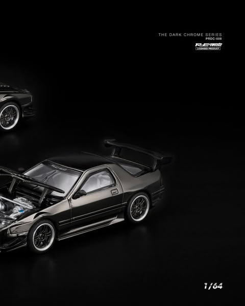 Sắp ra mắt Quý 01/2026 mô hình xe POPRACE 1:64 MAZDA RX7 FC3S RE-AMEMIYA DARK CHROME PRDC-008