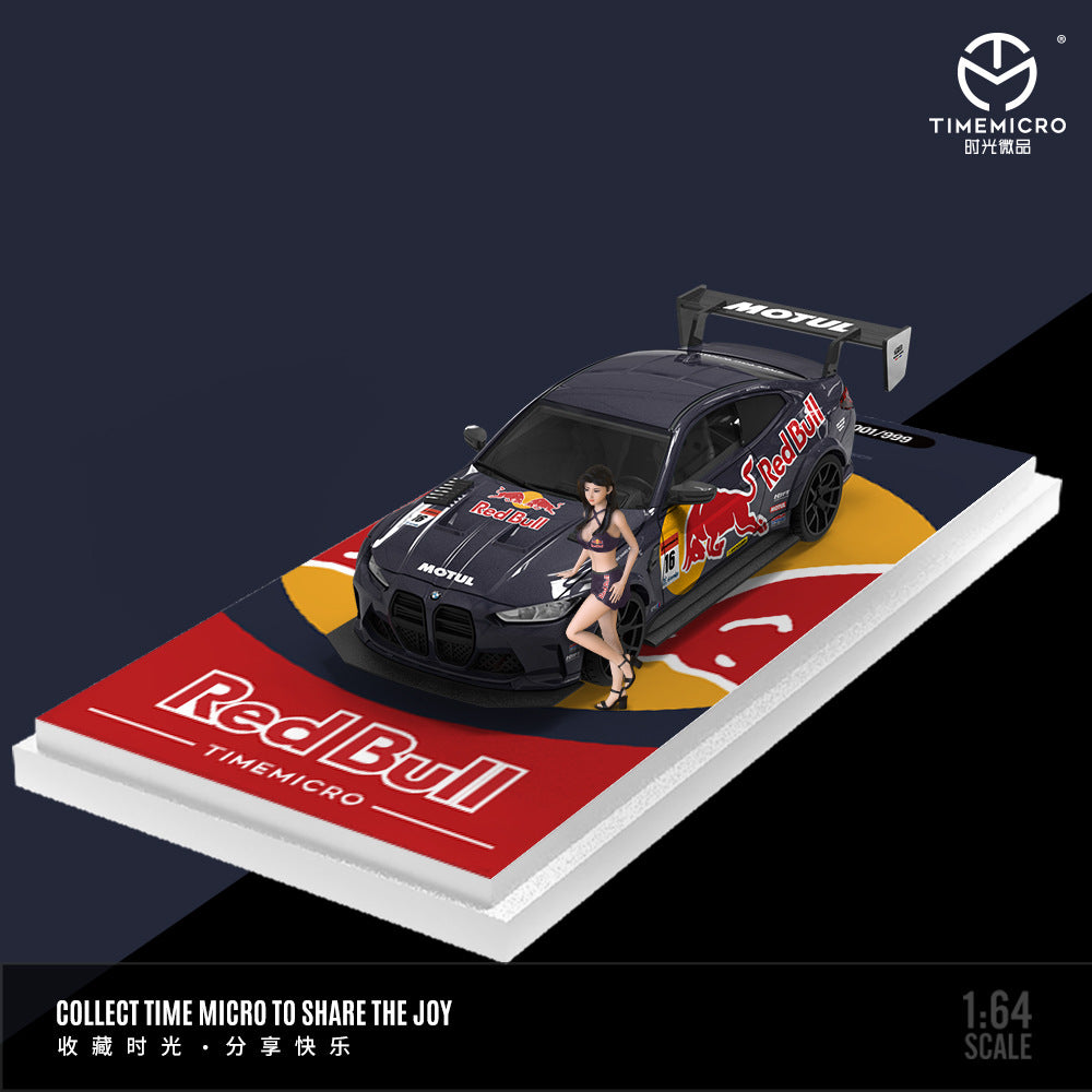 [PRE-SALE 08/2025] Mô hình xe Time Micro 1/64 BMW M4 Barbecue Edition Red Bull/Silver Bull