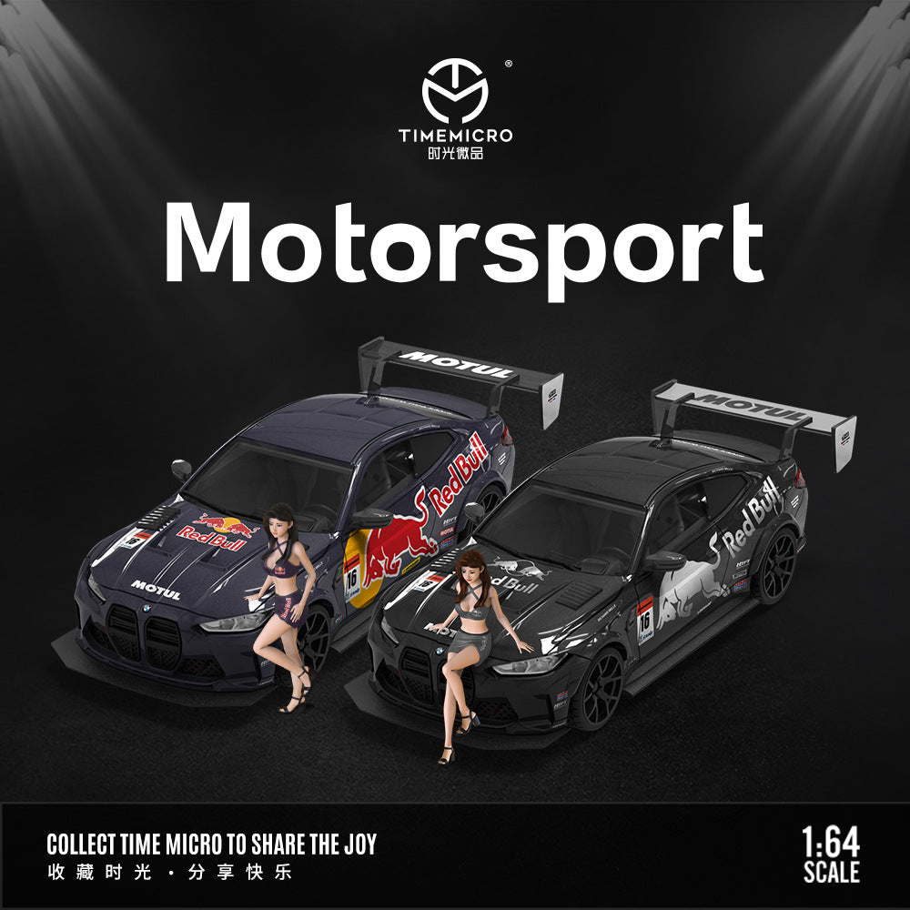 [PRE-SALE 08/2025] Mô hình xe Time Micro 1/64 BMW M4 Barbecue Edition Red Bull/Silver Bull