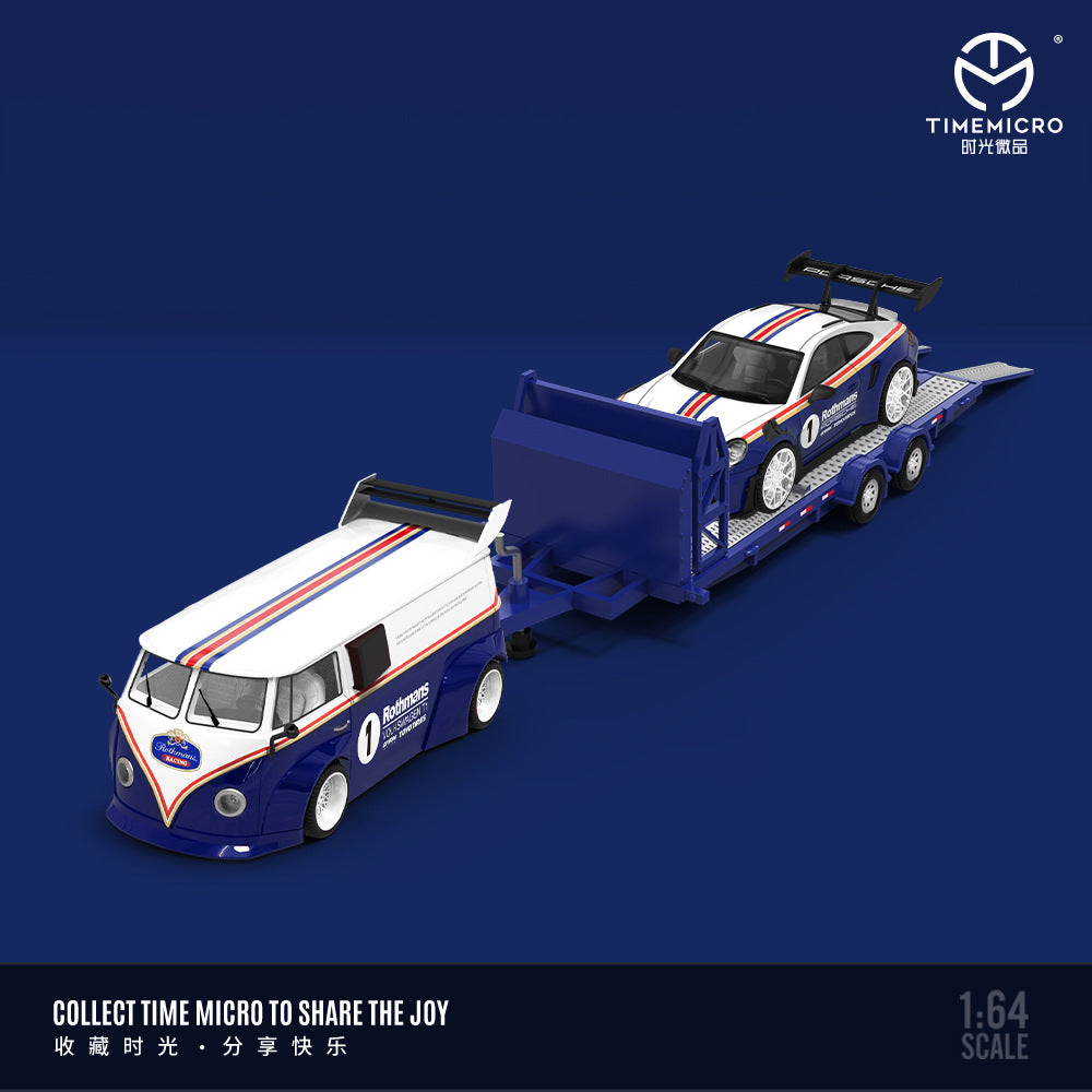 [PRE-SALE 08/2025] Mô hình xe Time Micro 1/64 Lovegate Trailer và Porsche 992 GT3 RS Dakar