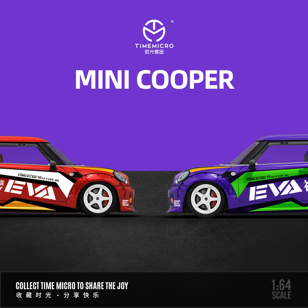 [PRE-SALE 08/2025] Mô hình xe Time Micro 1/64 MINI COOPER EVA Red/Blue