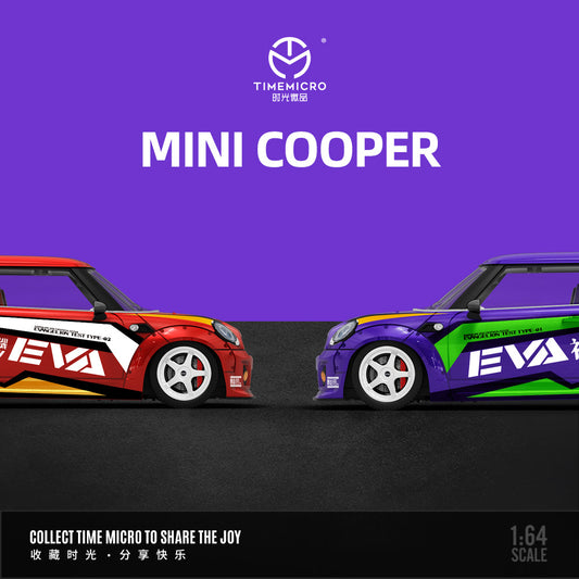 [PRE-SALE 08/2025] Mô hình xe Time Micro 1/64 MINI COOPER EVA Red/Blue