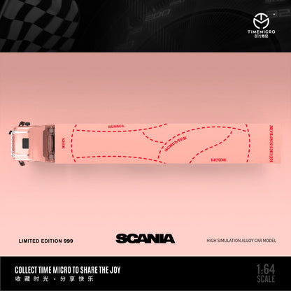 [PRE-SALE 08/2025] Mô hình xe Time Micro 1/64 xe tải cứu hộ Scania và Actros Pink Pig
