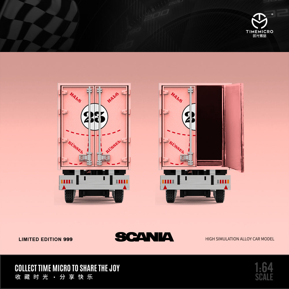 [PRE-SALE 08/2025] Mô hình xe Time Micro 1/64 xe tải cứu hộ Scania và Actros Pink Pig