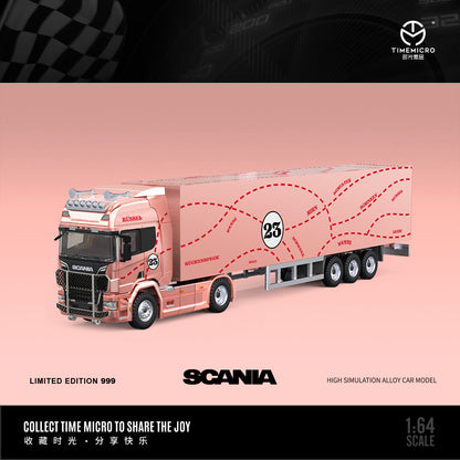 [PRE-SALE 08/2025] Mô hình xe Time Micro 1/64 xe tải cứu hộ Scania và Actros Pink Pig