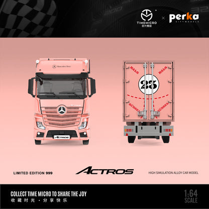 [PRE-SALE 08/2025] Mô hình xe Time Micro 1/64 xe tải cứu hộ Scania và Actros Pink Pig