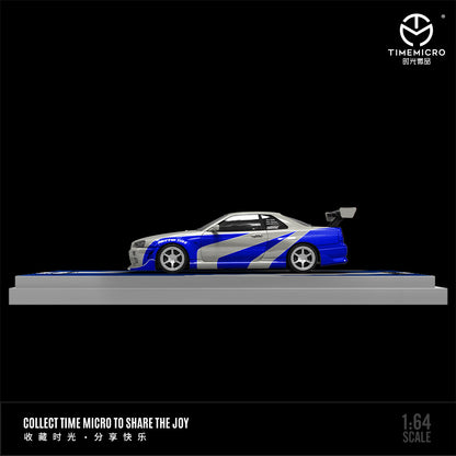 [PRE-SALE 09/2025] Mô hình xe Time Micro 1/64 Skyline GT-R R34