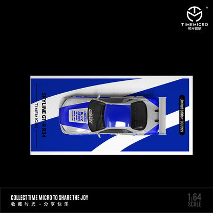 [PRE-SALE 09/2025] Mô hình xe Time Micro 1/64 Skyline GT-R R34