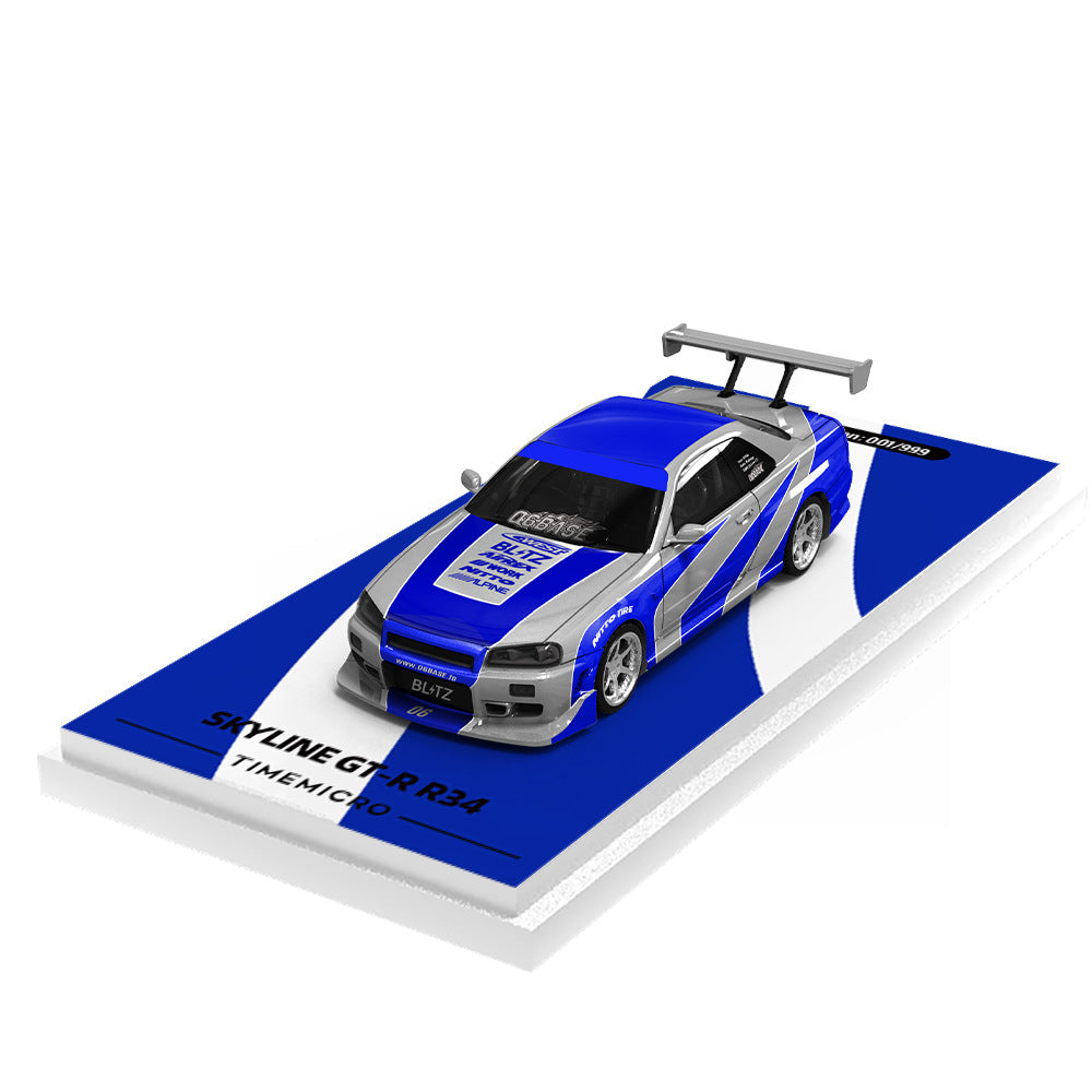 [PRE-SALE 09/2025] Mô hình xe Time Micro 1/64 Skyline GT-R R34