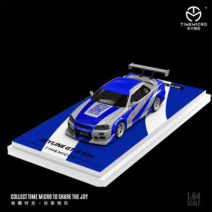 [PRE-SALE 09/2025] Mô hình xe Time Micro 1/64 Skyline GT-R R34