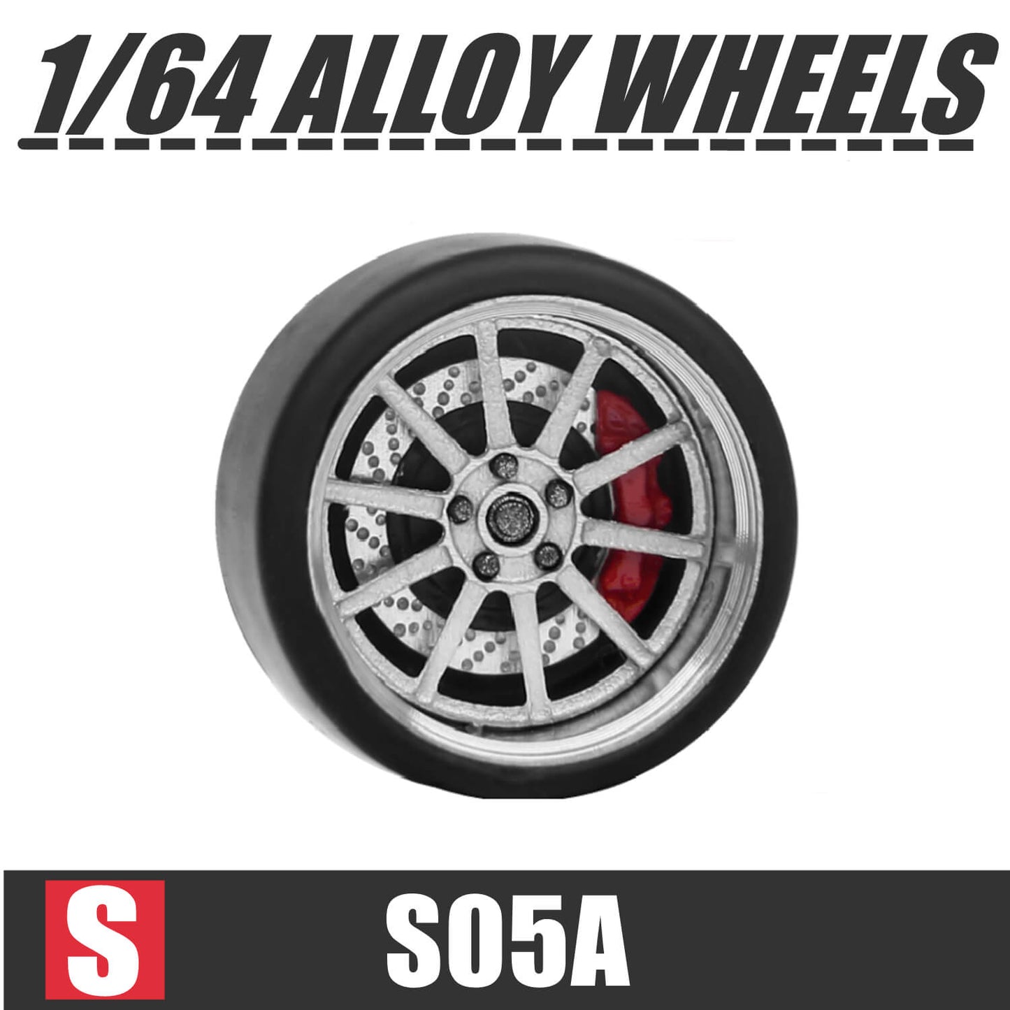 [HÀNG CÓ SẴN] Phụ kiện Mô hình xe Carlomo 1:64 wheels S-class 9,5mm S5A