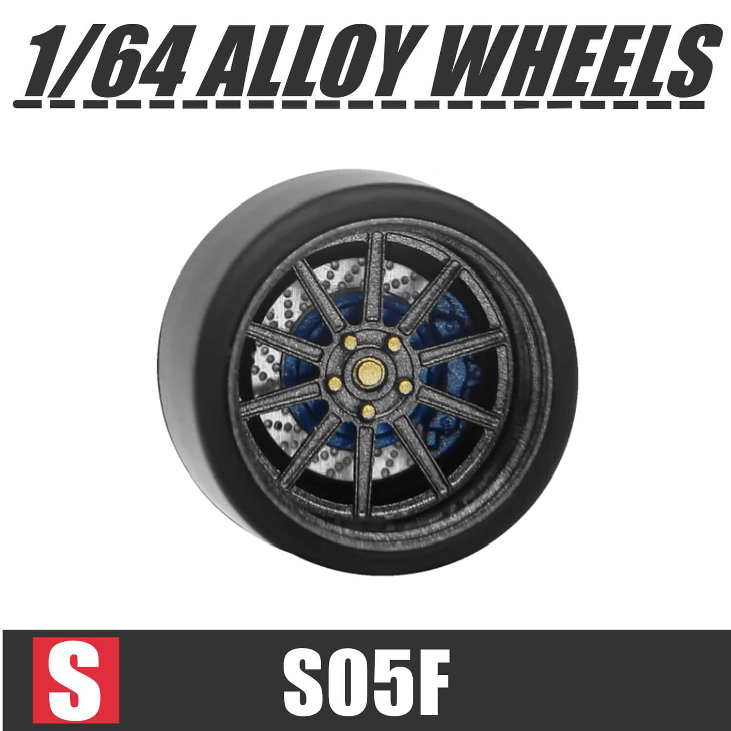 [HÀNG CÓ SẴN] Phụ kiện Mô hình xe Carlomo 1:64 wheels S-class 9,5mm S5F