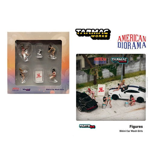 Mô hình American Diorama 1:64 American Diorama / Tarmac Works Collaboration 1:64 scale figures - Bikini Car Wash Girls - T64F-005-RE