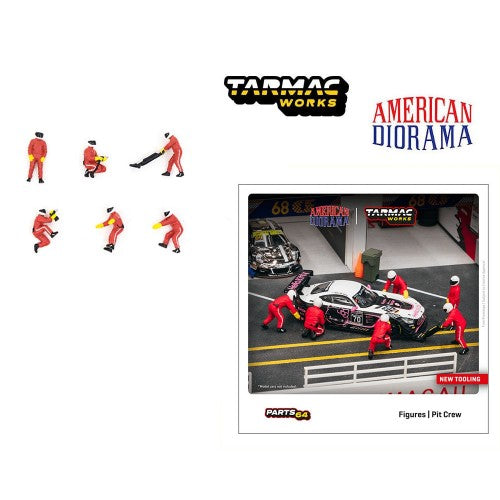 Mô hình American Diorama 1:64 American Diorama / Tarmac Works Collaboration 1:64 scale figures - Pit Crew Red - T64F-007-RED