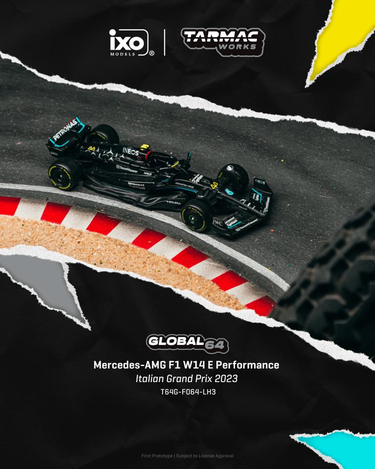 [PRE-ORDER] Mô hình xe Tarmac 1:64 Mercedes-AMG F1 W14 E Performance Italian 2023 Lewis Hamilton T64G-F064-LH3