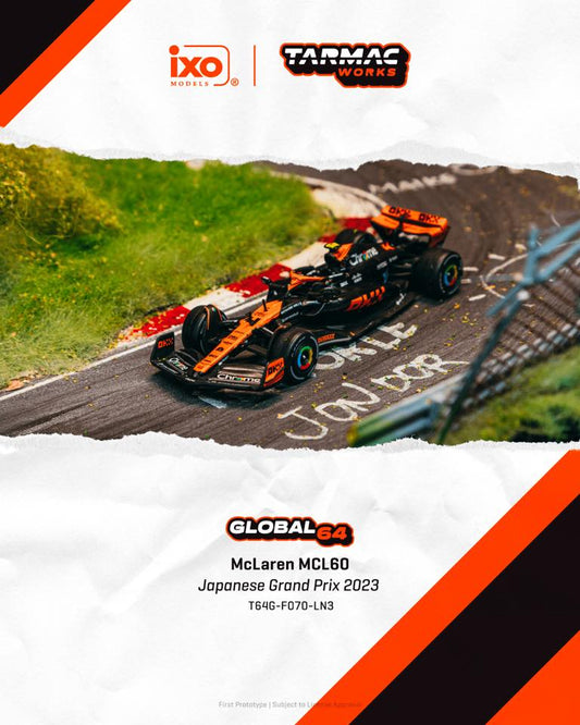 [PRE-ORDER] Mô hình xe Tarmac 1:64 McLaren MCL60 Japanese Grand Prix 2023 Lando Norris T64G-F070-LN3