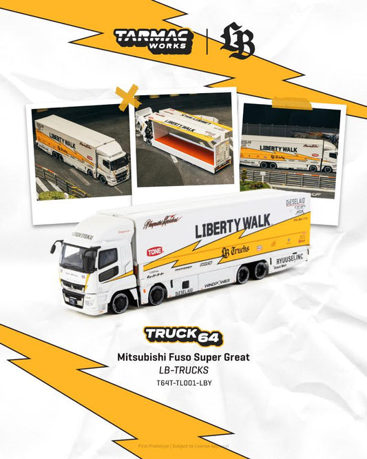[PRE-ORDER] Mô hình xe Tarmac 1:64 Mitsubishi Fuso Super Great LB-TRUCKS T64T-TL001-LBY