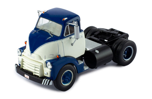 Mô hình xe đầu kéo IXO 1:43 Gmc 950 Coe 1954 White And Blue - TR150.22