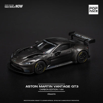 [HÀNG CÓ SẴN] Mô hình xe POPRACE 1:64 ASTON MARTIN VANTAGE GT3 - CARBON EDITION PR640178