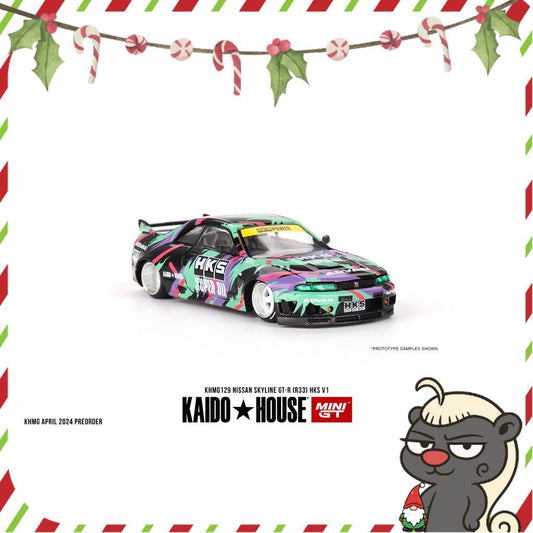 [HÀNG CÓ SẴN] Mô hình xe KAIDO HOUSE 1:64 NISSAN SKYLINE GT-R (R33) HKS V1 KHMG129