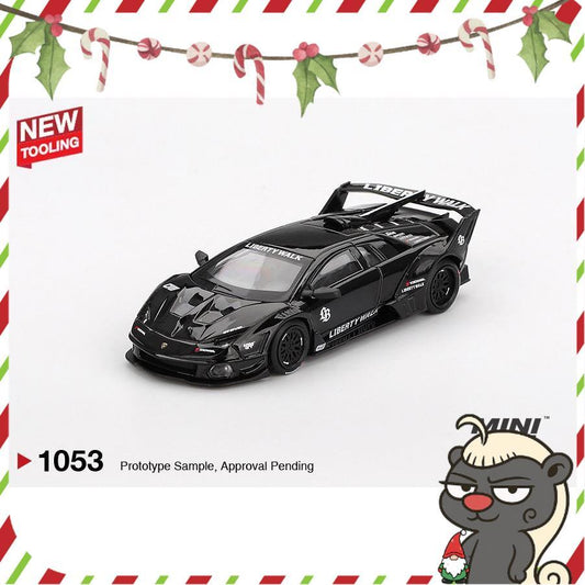 [HÀNG CÓ SẴN] Mocus Mô hình xe Mini GT 1:64 Lamborghini LB-Silhouette WORKS MURCIELAGO GT Evo Black 1053