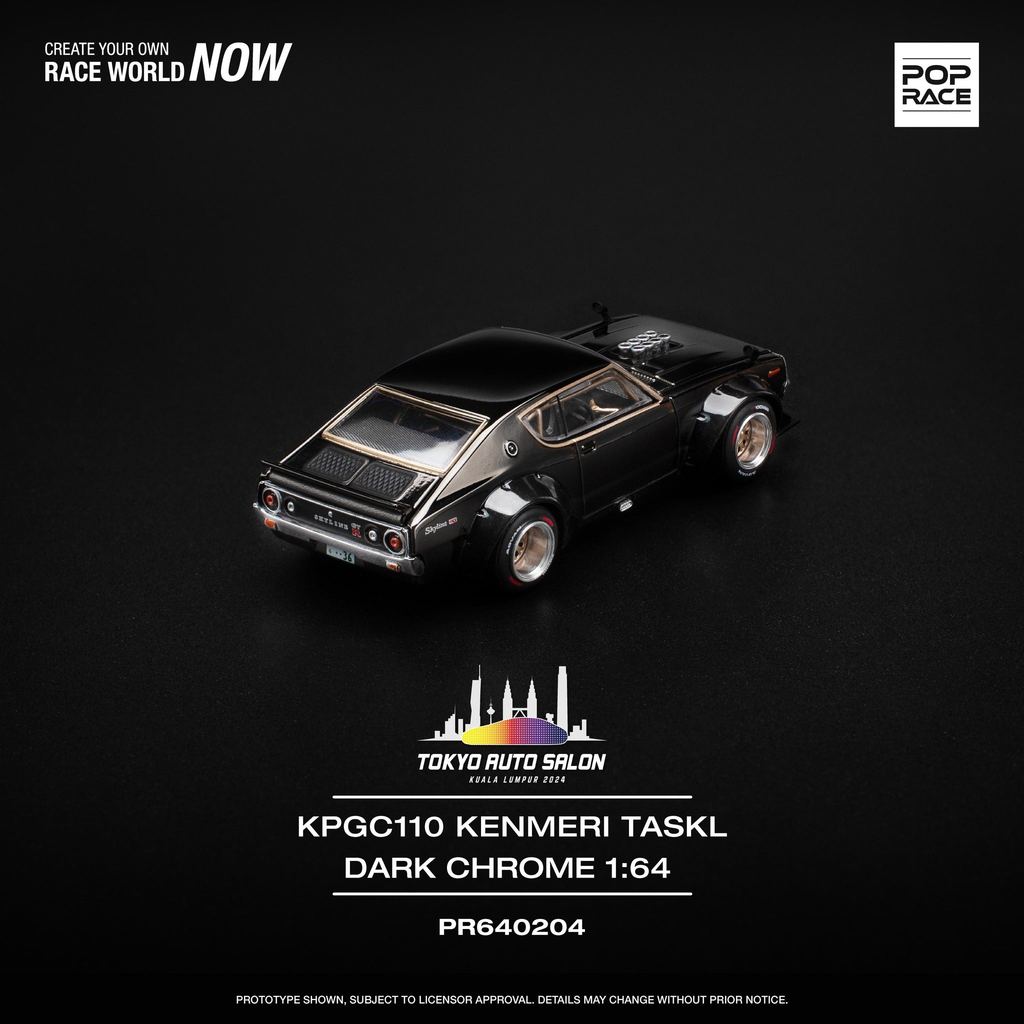 [HÀNG CÓ SẴN] Inbox shop  Mô hình xe POPRACE 1:64 Kenmeri TASKL Dark Chrome Tokyo Auto Salon PR640204