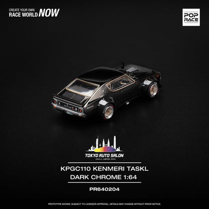 [HÀNG CÓ SẴN] Inbox shop  Mô hình xe POPRACE 1:64 Kenmeri TASKL Dark Chrome Tokyo Auto Salon PR640204