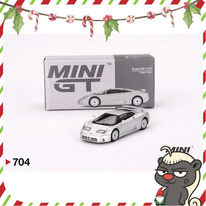[HÀNG CÓ SẴN] Mocus Mô hình xe Mini GT 1:64 Bugatti EB110 GT Grigio Chiaro 704