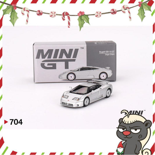 [HÀNG CÓ SẴN] Mocus Mô hình xe Mini GT 1:64 Bugatti EB110 GT Grigio Chiaro 704