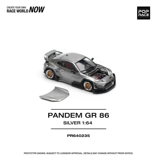 [HÀNG CÓ SẴN] Mô hình xe POPRACE 1:64 PANDEM GR86 - SILVER PR640235